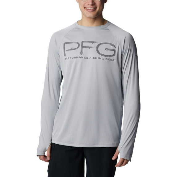 Columbia Men's Terminal Tackle Vent Long Sleeve, Cool Grey/City Grey, Medium