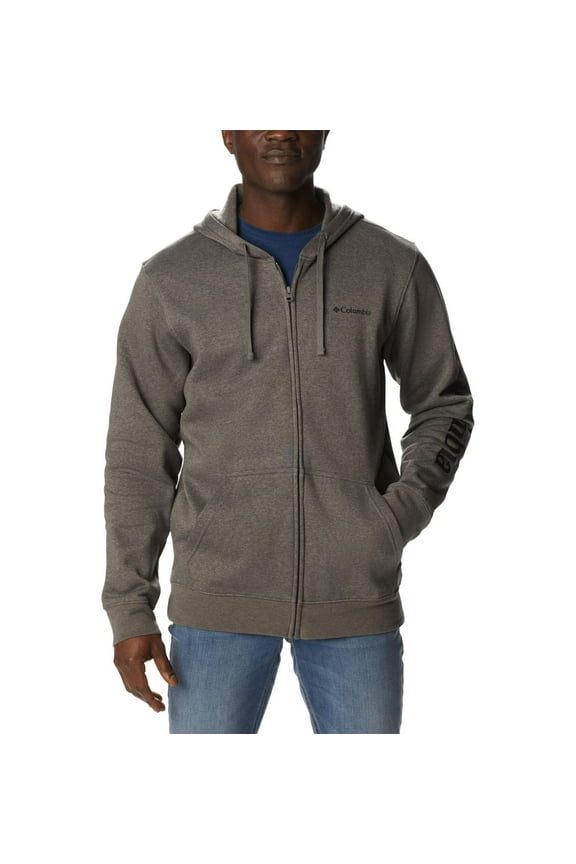 Men's Trek Full Zip Hoodie, Charcoal Heather/CSC Sleeve Logo, Small