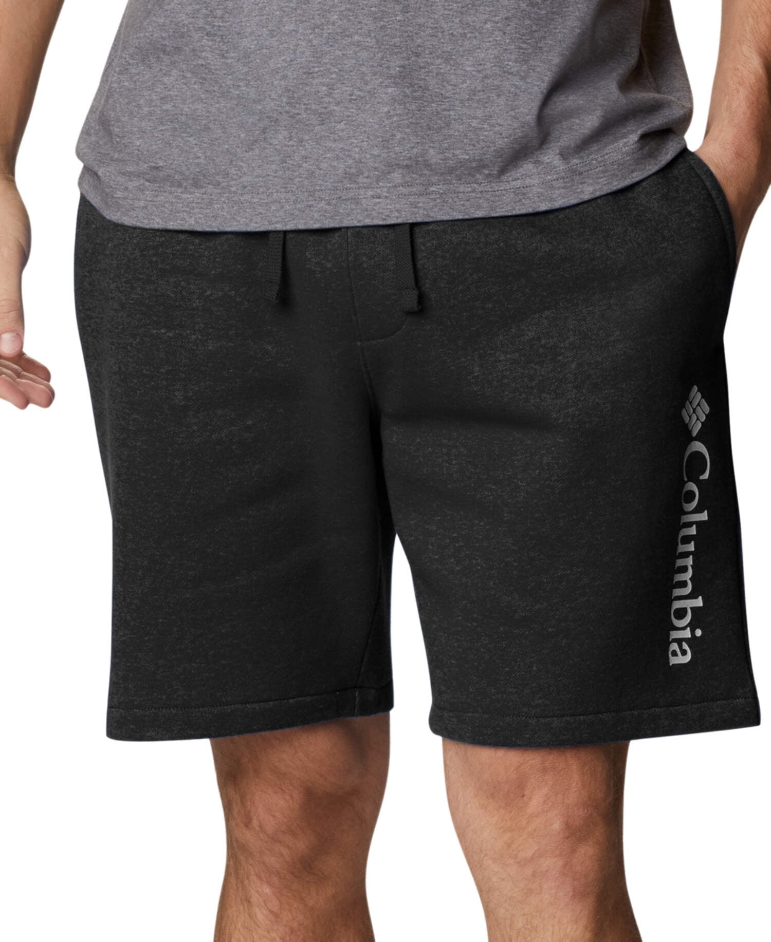 Columbia Men's Logo Fleece Shorts - Comfortable Casual Shorts With Elastic Waist
