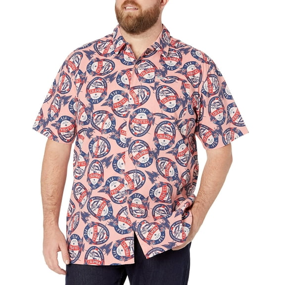 Columbia Men's Trollers Best Short Sleeve Shirt, Sorbet Holiday Spirits Print, Small