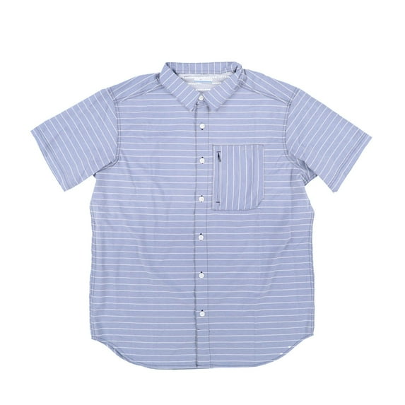 Columbia Men's Twisted Creek III Short Sleeve, Collegiate Navy Basic Stripe, X-Large