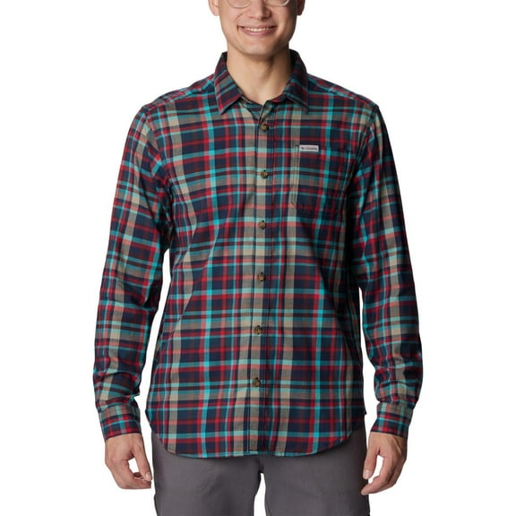 Columbia Men's Vapor Ridge III Long Sleeve Shirt, Collegiate Navy Bright Bold Plaid, XX-Large