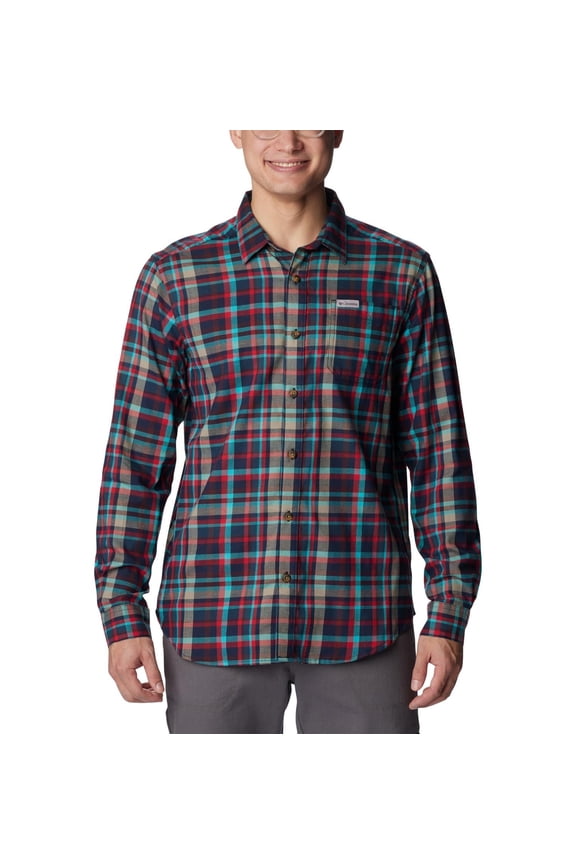 Men's Vapor Ridge III Long Sleeve Shirt, Collegiate Navy Bright Bold Plaid, XX-Large