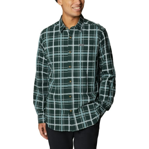 Columbia Men's Vapor Ridge III Long Sleeve Shirt, Spruce Tartan, X-Large