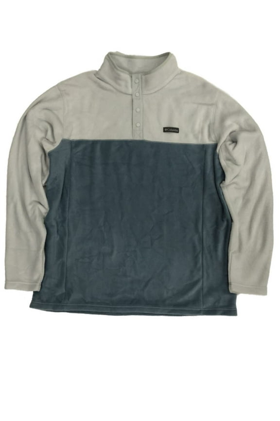 Mens 2-Tone Blue Gray Polar Fleece Jacket 4XL