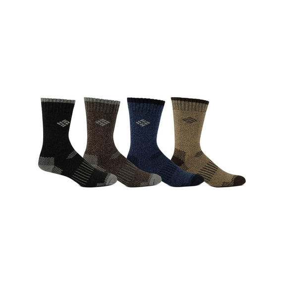 Columbia Mens 4 Pack Full Cushion Crew Socks Black 6-12