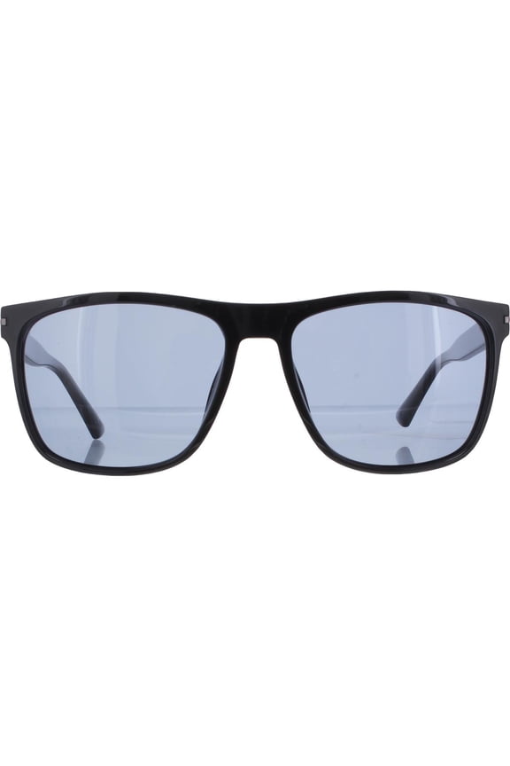 Mens Boulder Ridge Polarized Rectangle Sunglasses Black 57mm