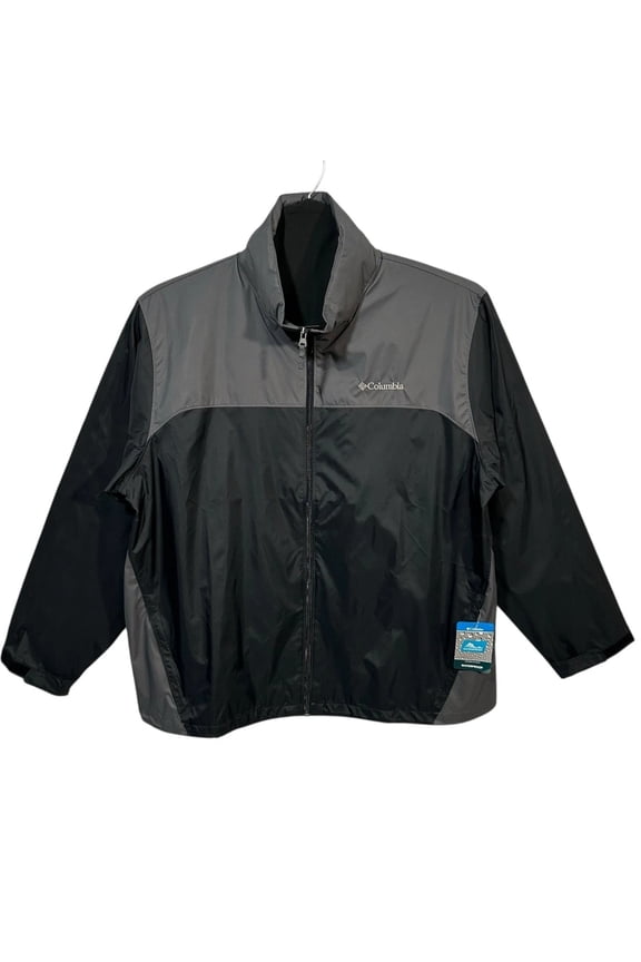 Mens Glennaker Lake Rain Jacket Sz 2X Black Gray Waterproof Windbreaker