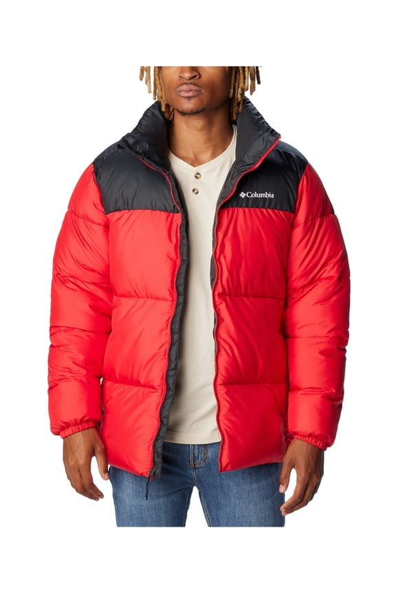 Mens Logo Puffer Jacket, Red, XX-Large