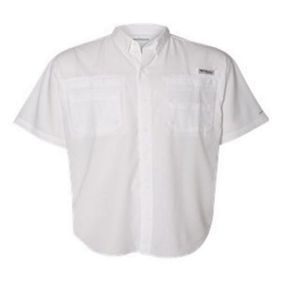 Columbia Mens PFG Tamiami II UPF 40 Short Sleeve Fishing Shirt Medium White