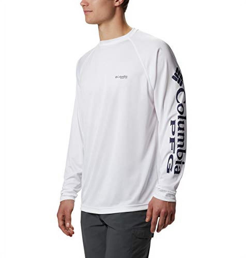 Columbia Men's Terminal Tackle Long Sleeve Shirt, Black/Cool Grey Logo, X-Small