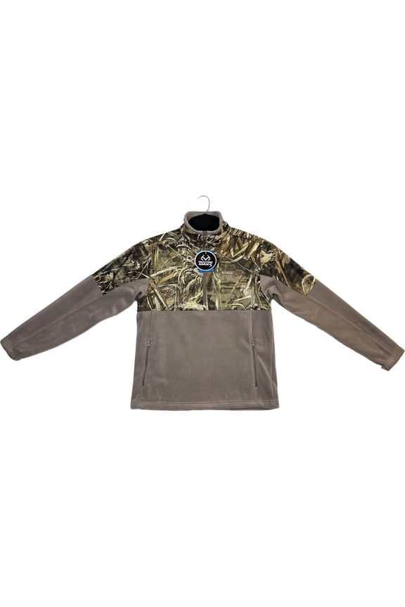 Mens PHG Fleece Pullover Sz 2XL Gray Camouflage Print Mid-weight Jacket