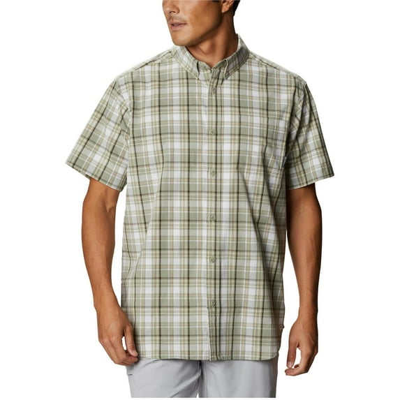 Columbia Mens Rapid Rivers Plaid Regular Fit Button-Down Shirt