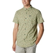 Columbia Mens Rapid Rivers Printed Short Sleeve Shirt, Sage Leaf Geobloom, Small