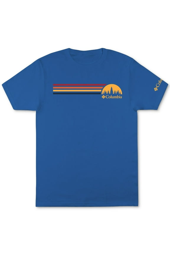 Mens Regular fit Short Sleeve Graphic T-Shirt Shirt XL Blue Solid