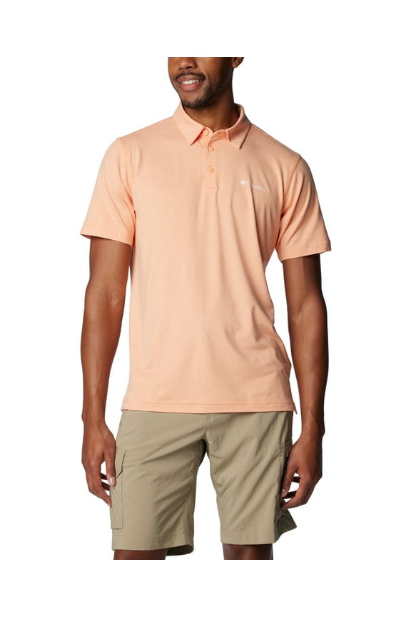 Mens Regular fit Short Sleeve Polo Shirt Small Orange Solid