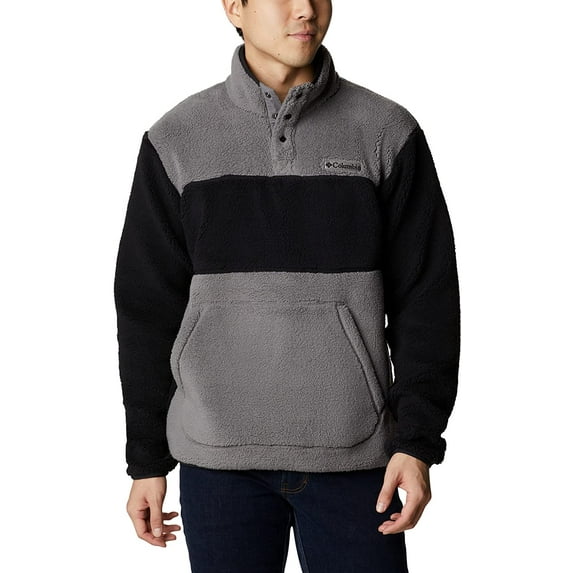 Columbia Mens Rugged Ridge Sherpa Half Snap City Grey/Black Medium