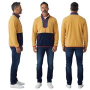 Columbia Mens Sequoia Grove Half Zip Fleece Pullover Jacket XXL Yellow Navy Blue