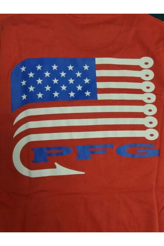 Mens Short Sleeve Flag Print T-Shirt,Orange,Medium