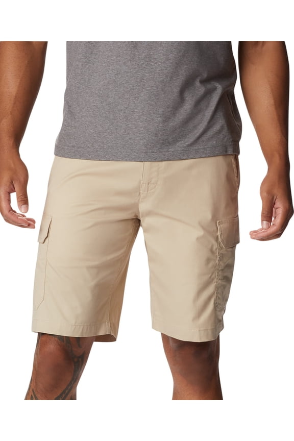 Mens Straight fit Cargo Shorts 30 / 10 Beige Solid Stretch