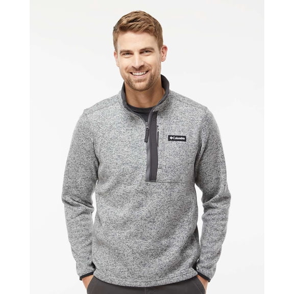 Columbia Mens Sweater Weather Half Zip City Grey Heather/Shark XX-Large