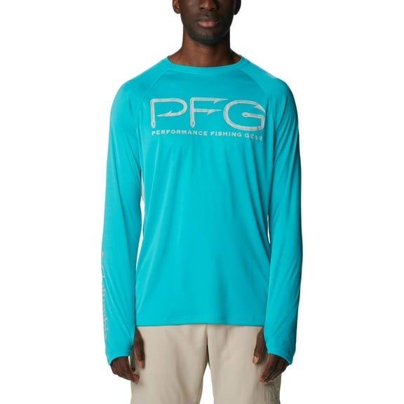 Columbia Mens Terminal Tackle Long Sleeve Shirt Turquoise XL