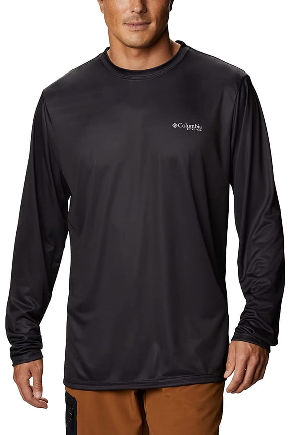 Mens Terminal Tackle PFG State Triangle Long Sleeve Black/Ga Flag Medium