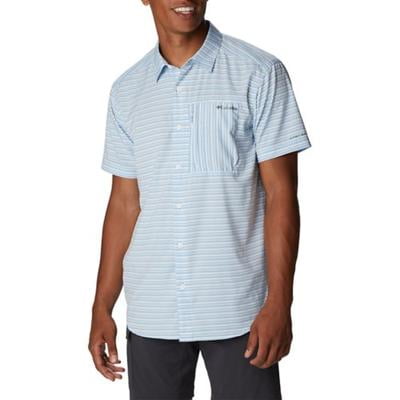 Columbia Mens Twisted Creek III Short Sleeve Button Down Shirt Blue Medium