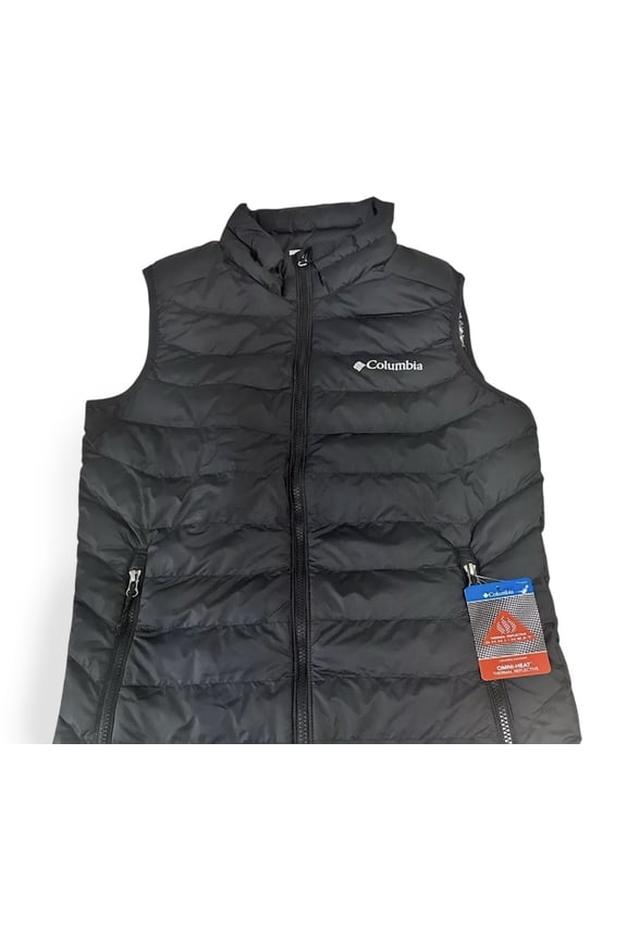 Mens White Out Omni-Heat Puffer Vest (S, Black)