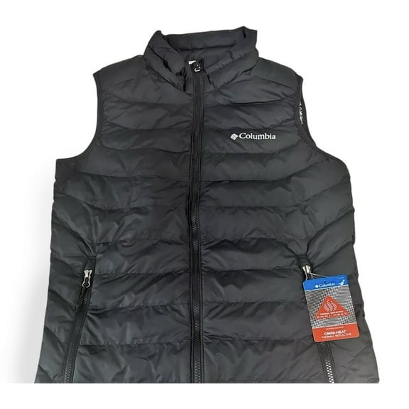 Columbia Mens White Out Omni-Heat Puffer Vest (S, Black)