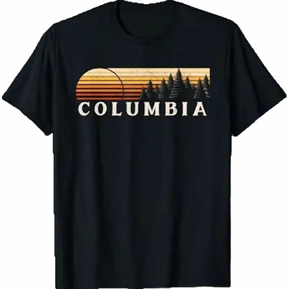 Columbia, OH Vintage Evergreen Sunset Eighties Retro T-Shirt