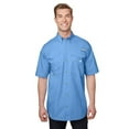 thumbnail image 1 of Columbia PFG Mens Size 2X-Large Bonehead Short Sleeve Button Down Shirt, White Cap (Blue), 1 of 3
