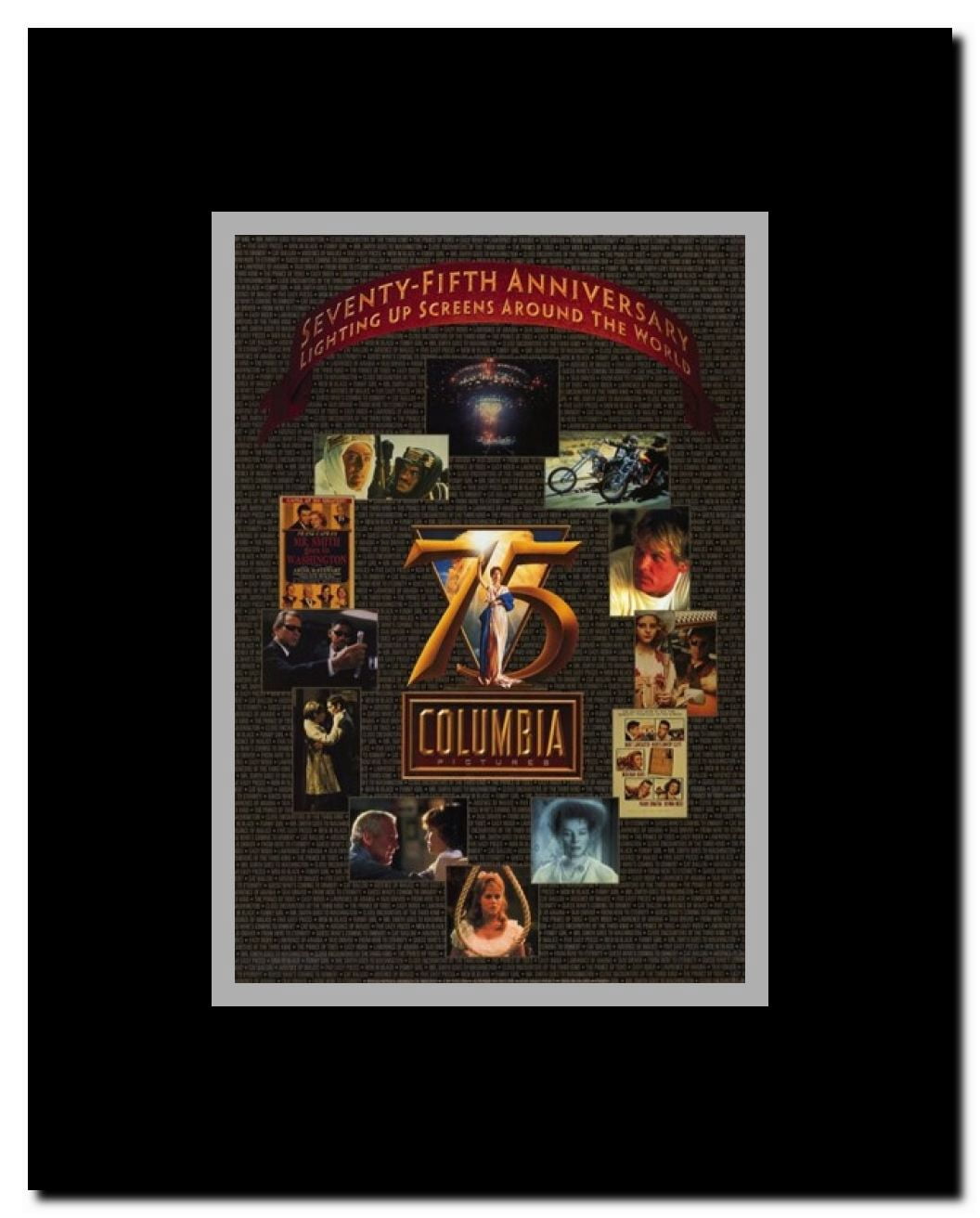Columbia Pictures 75Th Anniversary Framed Movie Poster