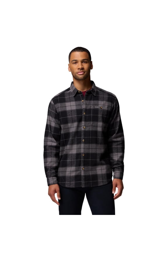 Pitchstone II Heavyweight Flannel Long-Sleeve Shirt - City Grey Macro Buffalo Tartan - XL