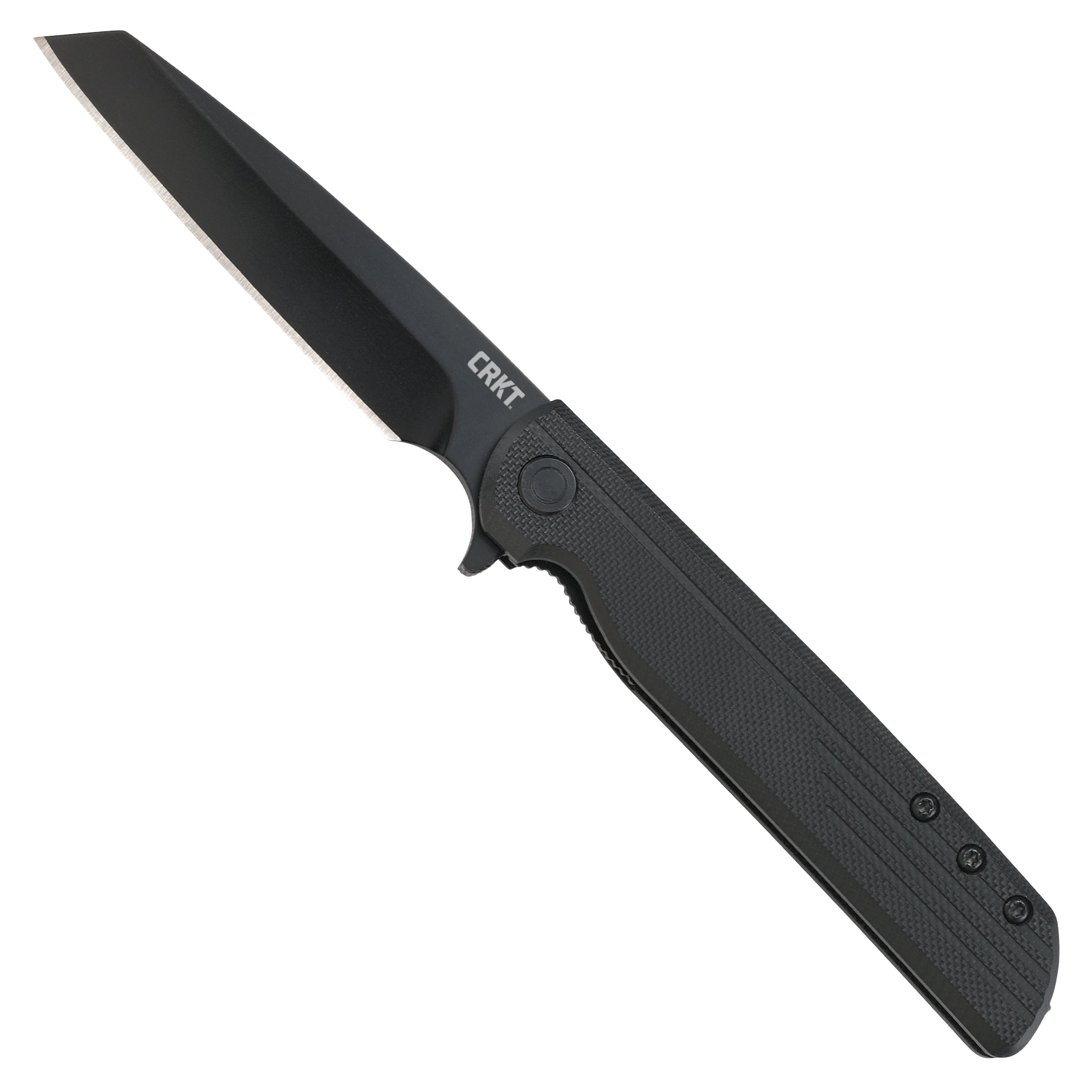 CRKT LCK + Everyday Carry Assisted Folding Knife with Liner Lock: Stainless Steel Plain Edge Blade, Glass-Reinforced Nylon Handle, Pocket Clip, 3802K