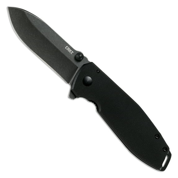 CRKT Squid XM Everyday Carry Assisted Folding Knife with Frame Lock: D2 Plain Edge Blade, G10 Handle, Pocket Clip, 2495K