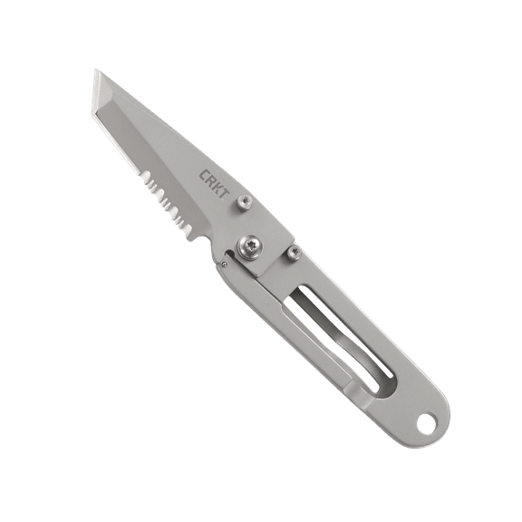 CRKT K.I.S.S. Everyday Carry EDC Pocket Folding Knife with Frame Lock: Stainless Steel Triple Point Serrations Blade, Stainless Steel Handle, 5510