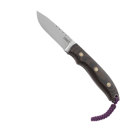 CRKT Hunt N Fisch Outdoor Survival Fixed Blade Knife with Sheath: 9Cr18MoV Plain Edge Blade, G10 Handle, 2861