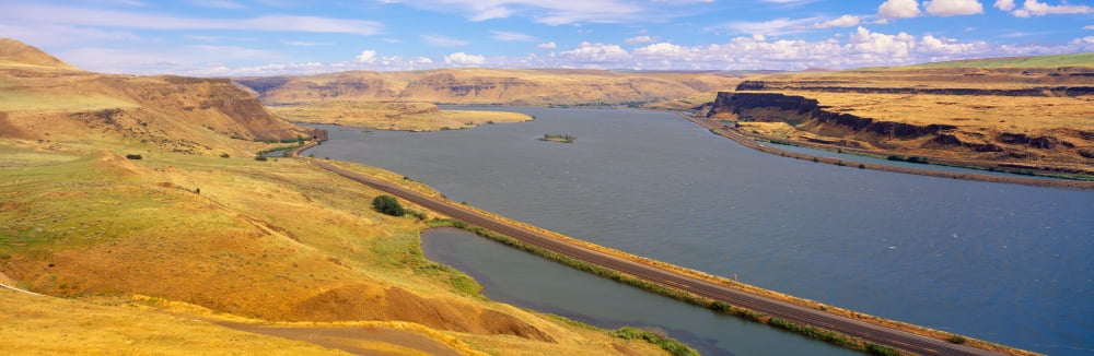 Columbia River in Oregon viewed from Washington Canvas Art - Panoramic Images (36 x 12)