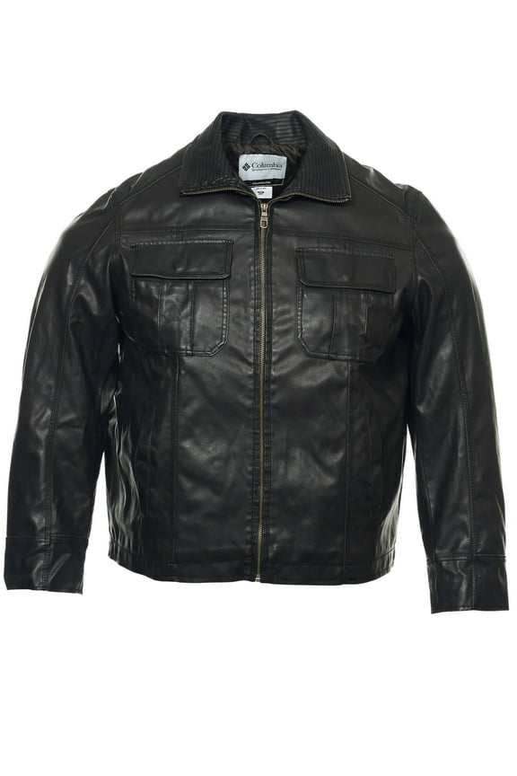 Sportswear Company Faux Leather Jacket (2XLarge, Brown)