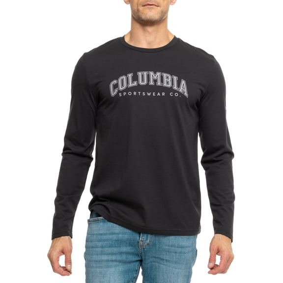 Columbia Sportswear Long-Sleeve Graphic Logo Lounge T-Shirt (Black, Medium, M)