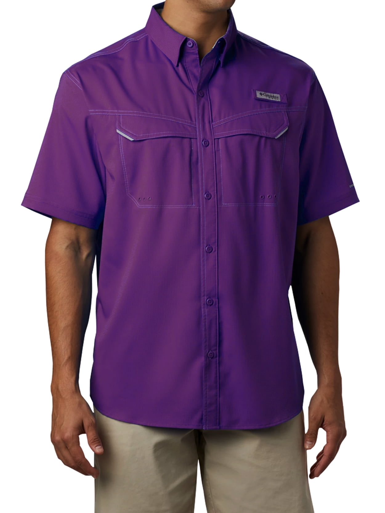 Columbia Sportswear Men's PFG Low Drag Offshore Short Sleeve Shirt, Small  Purple 
