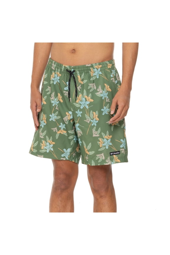 Sportswear Summertide Stretch Printed Swim Shorts - UPF 40 - 8" Inseam (Canteen Tiger Green,  Small, S)