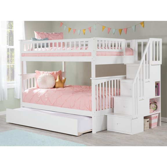 Columbia Staircase Bunk Bed Full over Full in Multiple Colors and Configurations