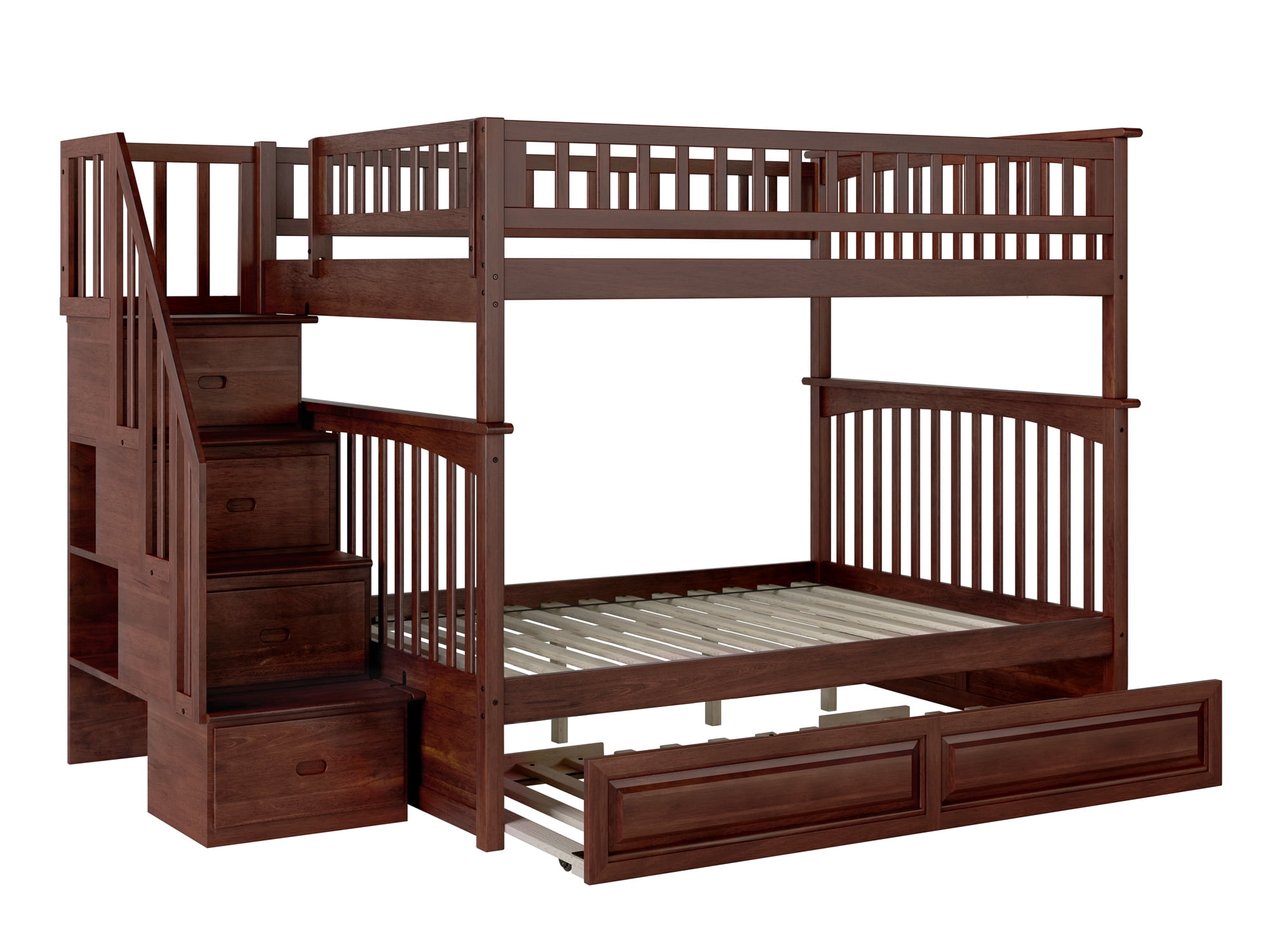 Columbia Staircase Bunk Bed Full over Full in Multiple Colors and