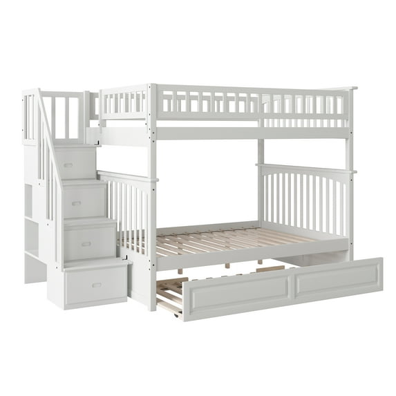 Columbia Staircase Bunk Bed Full over Full in Multiple Colors and Configurations