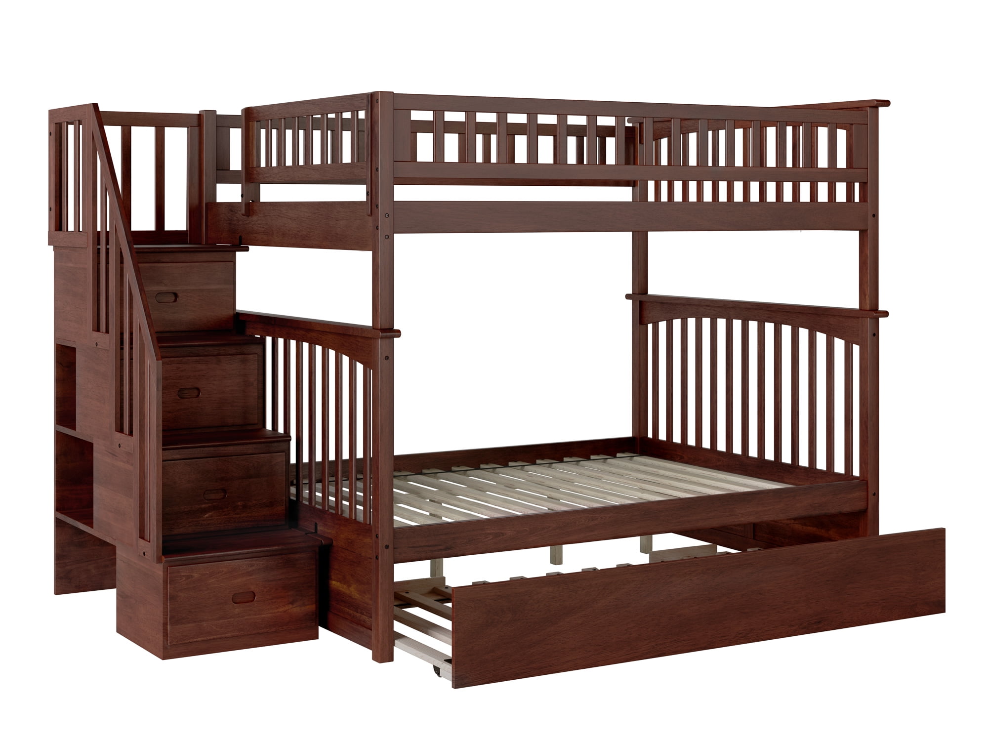 Columbia Staircase Bunk Bed Full over Full in Multiple Colors and
