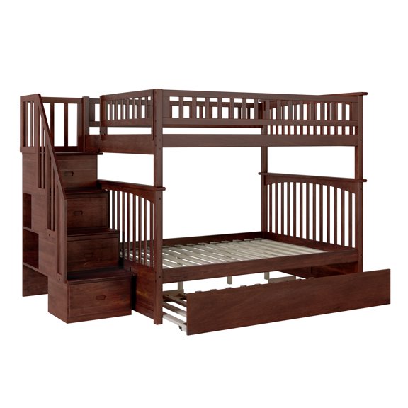 Columbia Staircase Bunk Bed Full over Full in Multiple Colors and Configurations