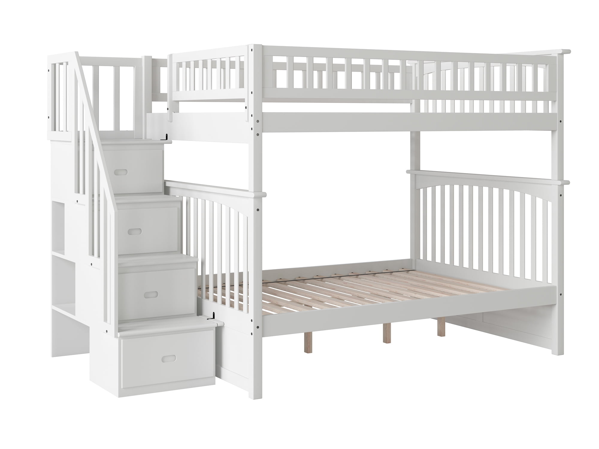 Columbia Staircase Bunk Bed Full over Full in Multiple Colors and