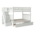 thumbnail image 1 of Columbia Staircase Bunk Bed Full over Full with Full Size Urban Trundle Bed in White, 1 of 6